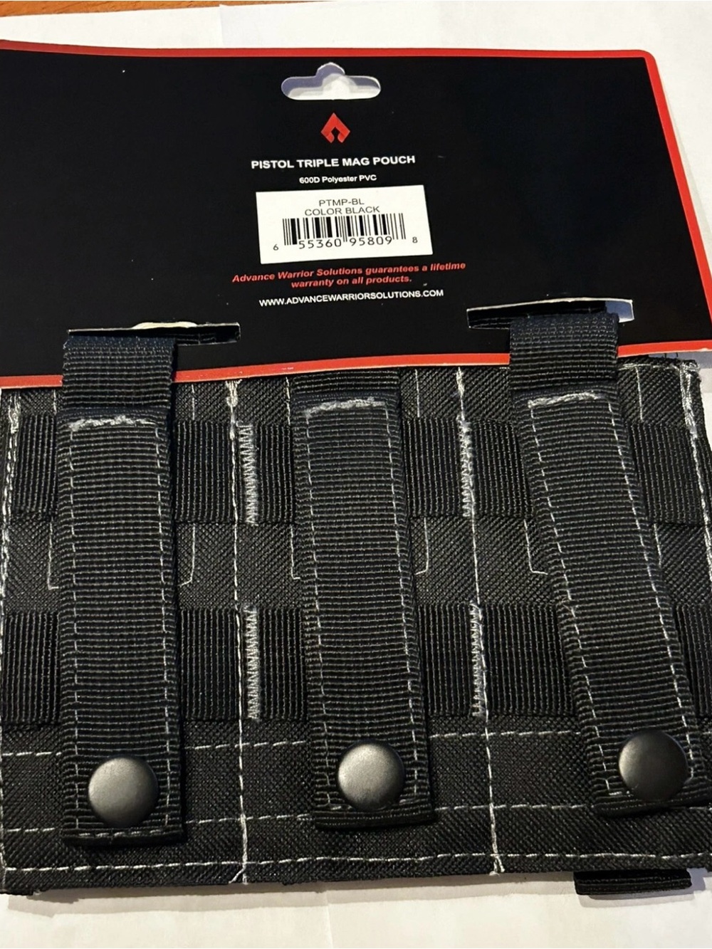Advance Warrior Solutions Pistol Triple Mag Pouch - Black